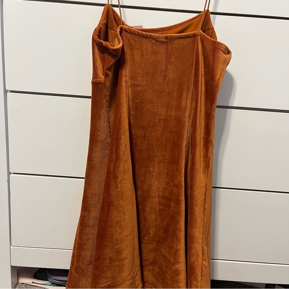 Wild Fable Orange Velvet Mini Dress NWT - Picture 3 of 5